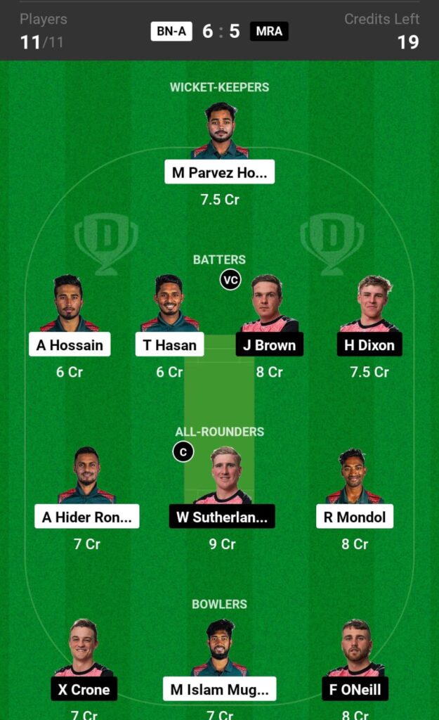 MNA vs MRA Dream11 Prediction