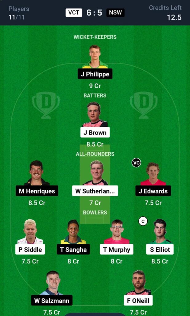 VCT vs NSW Dream11 Prediction