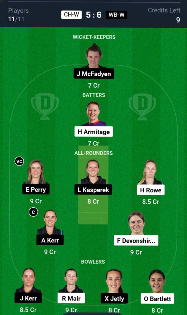 CH-W vs WB-W Dream11 Prediction