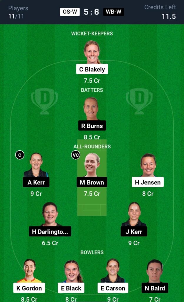 OS-W vs WB-W Final T20 Dream11