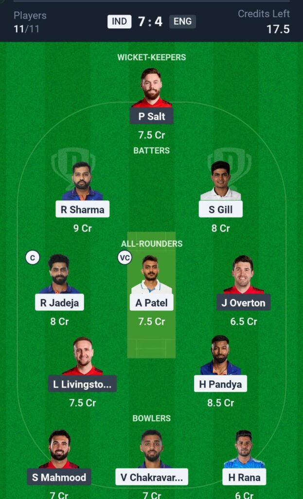 IND vs ENG 3rd ODI Dream11Prediction