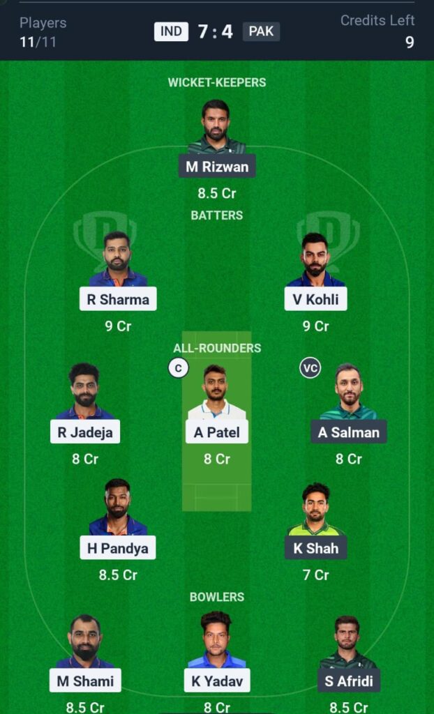 IND vs PAK ODI Dream11 Prediction