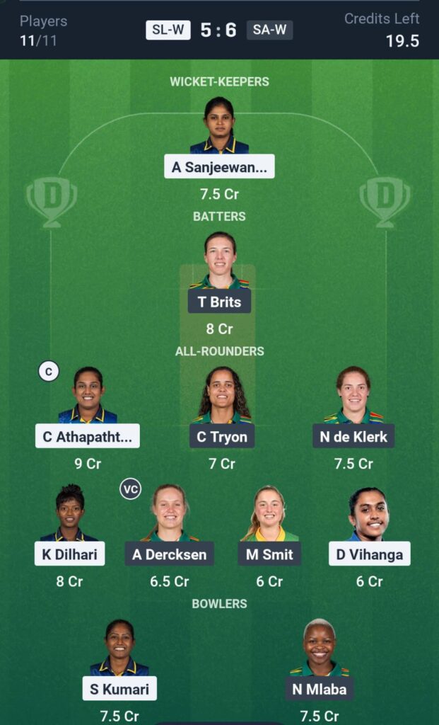 SL-W vs IN-W ODI Dream11 Prediction 9th May
