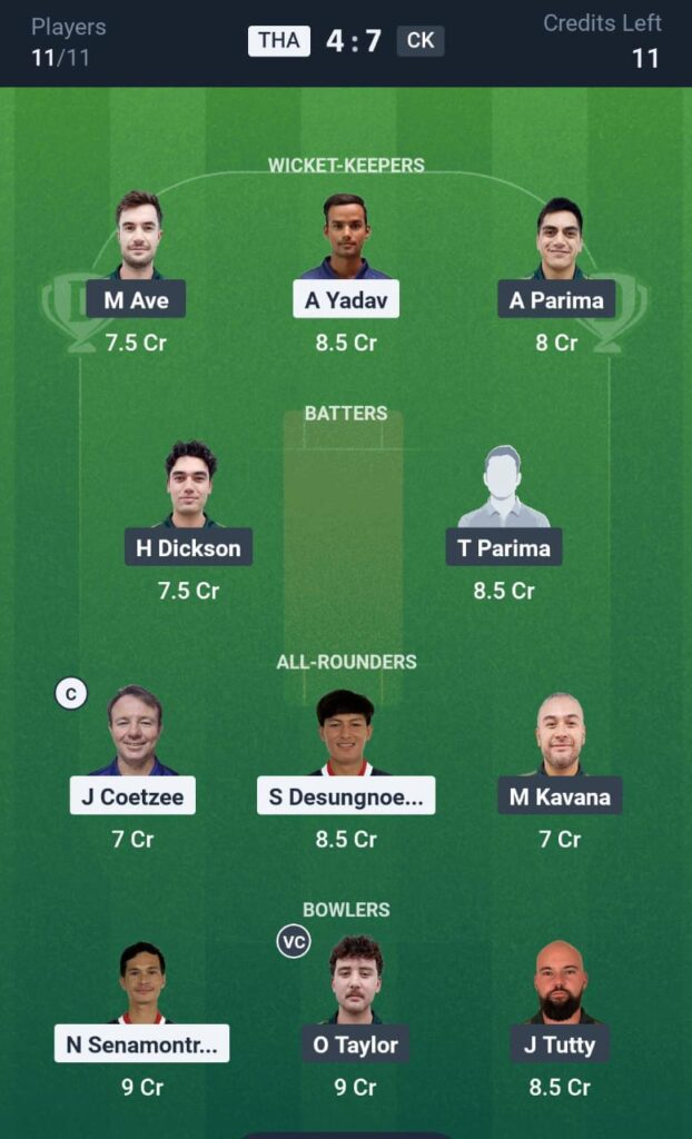 THA vs CK T20 Dream11 Prediction