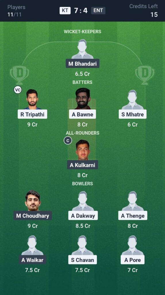 KT vs ENT T20 Dream11 Prediction