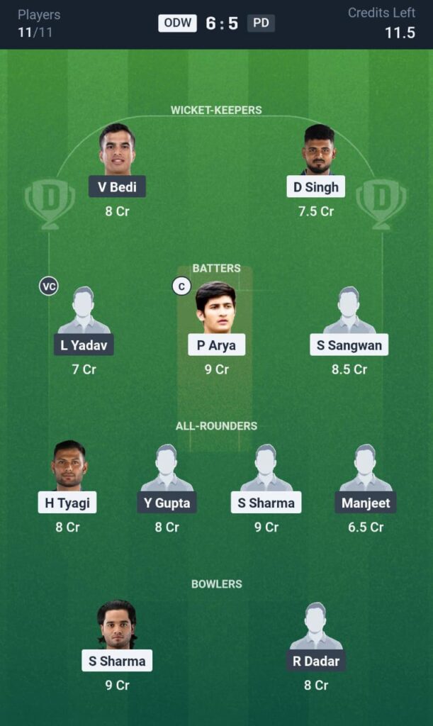 ODW vs PD T20 Today Dream11 Prediction
