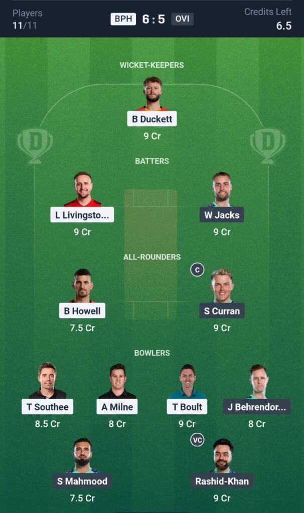 BPH vs OVI The Hundred Dream11 Prediction
