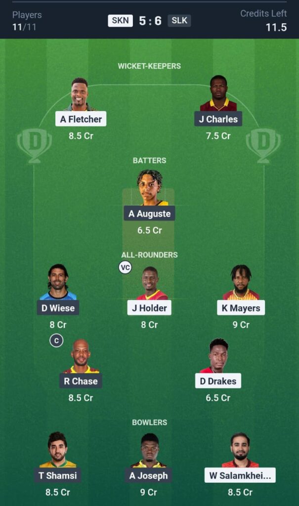 SKN vs SLK CPLT20 Today Dream11 Prediction