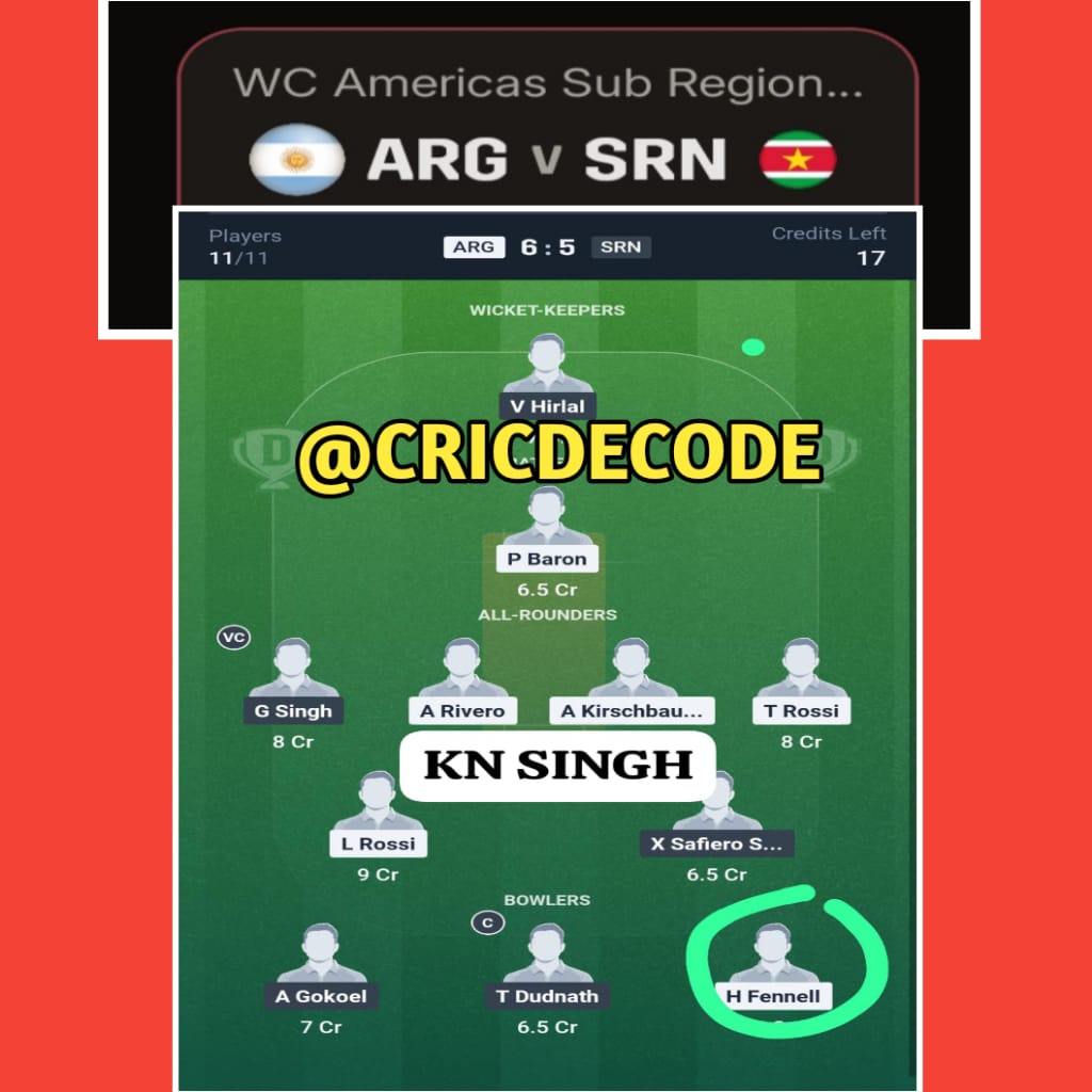 ARG vs SRN Dream11 Prediction