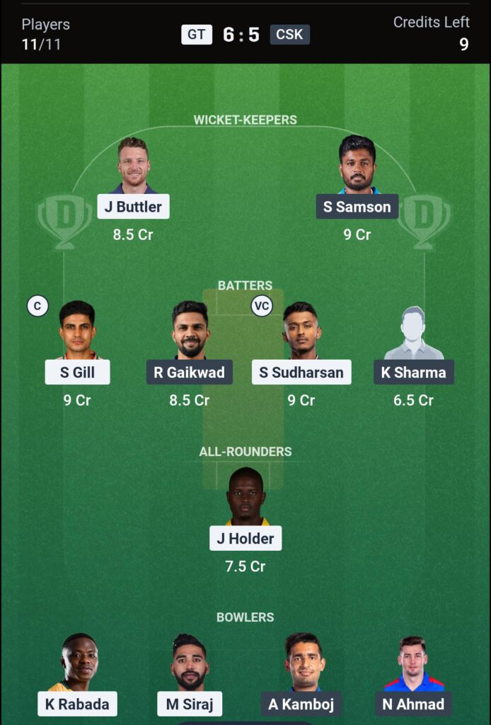 GT vs CSK Dream11 Prediction Today