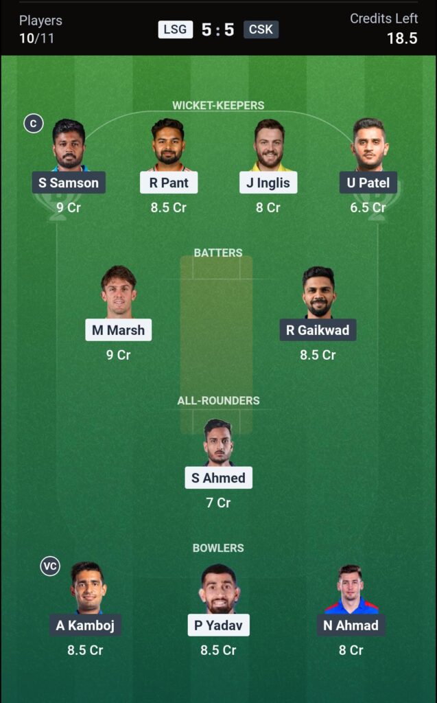 CSK vs LSG Dream11 Prediction Today