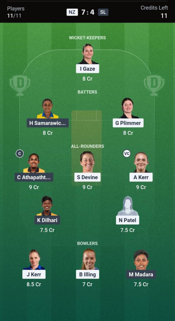NZw vs SLw Dream11 Prediction Today