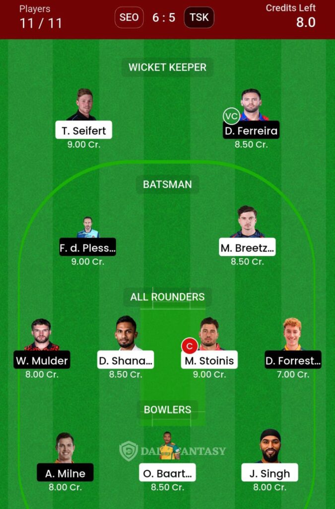 SEO vs TSK Dream11 Prediction Today