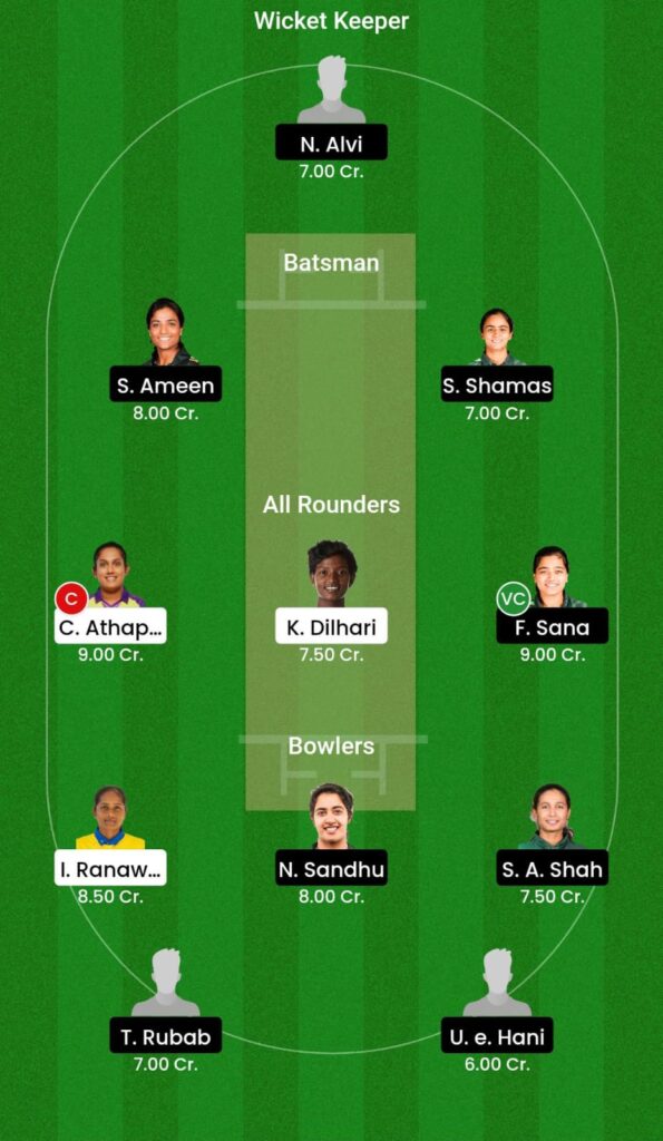 SL-W vs PAK-W 2nd ODI Dream11 Prediction