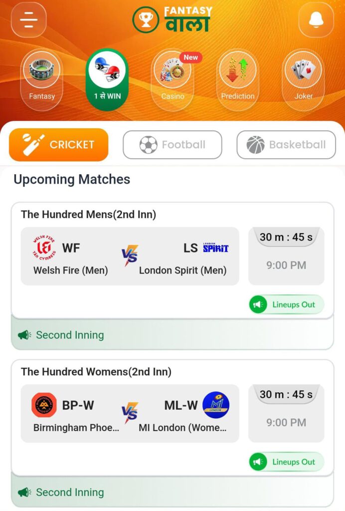 FantasyWala Fantasy App – Play Fantasy Cricket Free