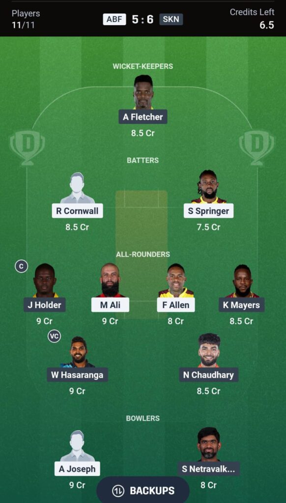 ABF vs SKN Match 12 Fantasy Cricket Preview & Dream11 Prediction | CPL 2026