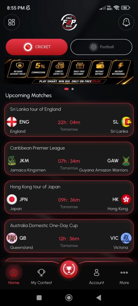 Free2Play (F2P) New Fantasy App Review 2026: Features, Free Contests, Withdrawal & Referral Code