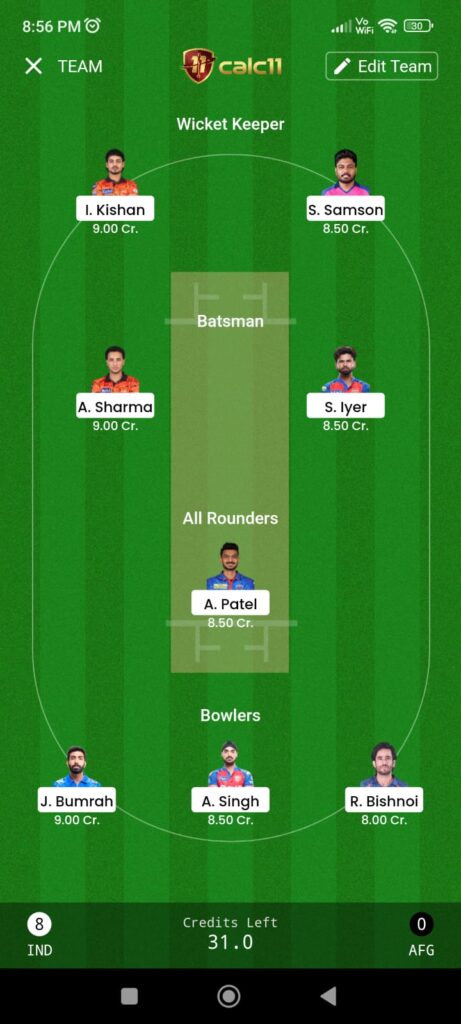 IND vs AFG 2nd Quarter Final Asian Men’s T20 2026: Fantasy Preview, Playing XI, Pitch Report & Player Stats